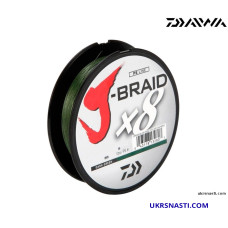 Шнур DAIWA J-Braid X8 #2,0 диаметр 0,20мм размотка 300м зелёный